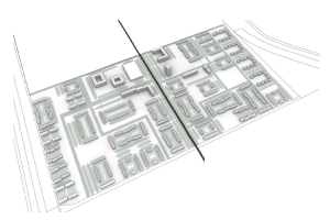 Parametrisch gebouwde wijk (visualisatie)
